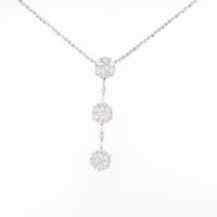 K18WG フラワー ダイヤモンドネックレス
