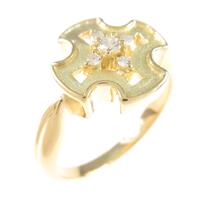 K18YG クロス ダイヤモンドリング