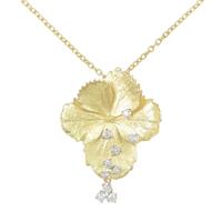 K18YG／PT フラワー ダイヤモンドネックレス