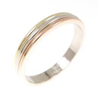 カルティエ スリーゴールドウエディング リング