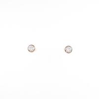 K18PG ソリティア ダイヤモンドピアス