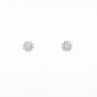 【リメイク】K18WG フラワー ダイヤモンドピアス