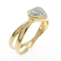 750YG／PT ハート ダイヤモンドリング