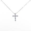 K18WG クロス ダイヤモンドネックレス
