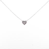 K10WG ハート ダイヤモンドネックレス