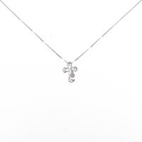 K18WG クロス ダイヤモンドネックレス