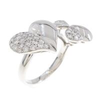 K18WG ハート ダイヤモンドリング