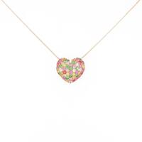 K18PG ハート サファイヤネックレス