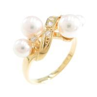 K18YG アコヤパールリング