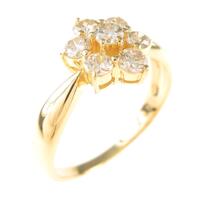 K18YG フラワー ダイヤモンドリング