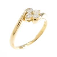 K18YG フラワー ダイヤモンドリング