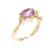 K18YG ハート アメジストリング