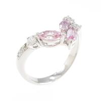 K18WG ピンクサファイヤリング