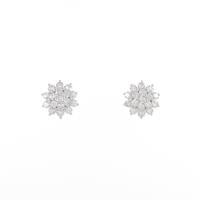 【リメイク】K18WG フラワー ダイヤモンドピアス