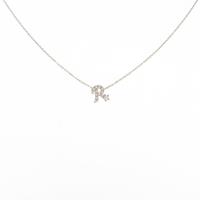 14KYG イニシャルR キュービックネックレス