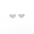 K18WG ハート ダイヤモンドピアス