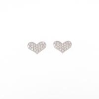 K18WG ハート ダイヤモンドピアス