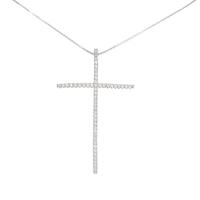 K18WG クロス ダイヤモンドネックレス