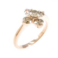 K18PG フラワー ダイヤモンドリング