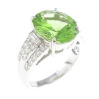 K18WG ペリドットリング