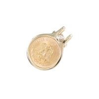 18KTYG（枠）コイン ダイヤモンドペンダント