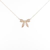 4゜C リボン ダイヤモンドネックレス