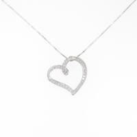K18WG ハート ダイヤモンドネックレス