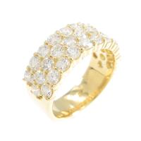 K18YG パヴェ ハーフエタニティ ダイヤモンドリング