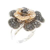 K18スリーカラー フラワー ダイヤモンドリング