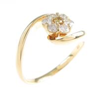 K18YG フラワー ダイヤモンドリング