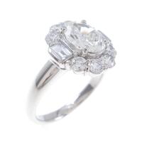 プラチナダイヤモンドリング 1．011ct・I・VS2・オーバルカット