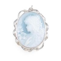 K14WG メノウカメオブローチ