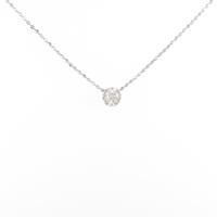 K10WG ソリティア ダイヤモンドネックレス