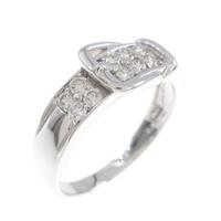 K18WG ベルト ダイヤモンドリング