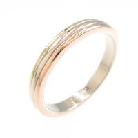 カルティエ スリーゴールドウエディング リング