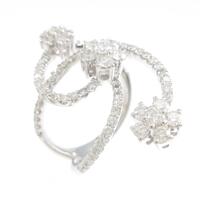 K18WG フラワー ダイヤモンドリング