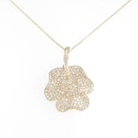 K18YG フラワー ダイヤモンドネックレス