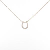 K18YG ホースシュー ダイヤモンドネックレス