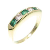 18KYG エメラルドリング