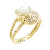 750YG ハート マザーオブパールリング