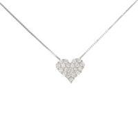 K10WG ハート パヴェ ダイヤモンドネックレス