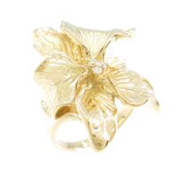 K18YG フラワー ダイヤモンドリング