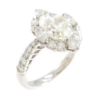 プラチナダイヤモンドリング 2．130ct L VVS1 オーバルカット