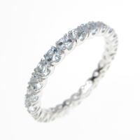 K18WG フルエタニティ アクアマリンリング