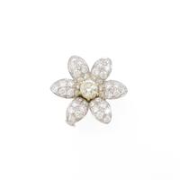 K18WG／K18YG フラワー ダイヤモンドブローチ