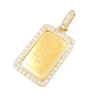 K18YG（枠） インゴット ダイヤモンドペンダント