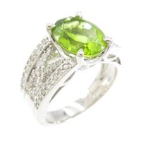 K18WG ペリドットリング