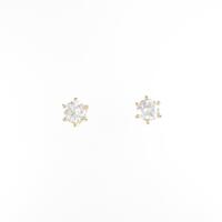 K18YG ソリティア ダイヤモンドピアス