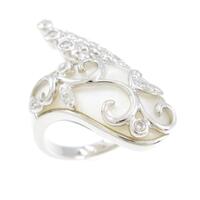 K18WG マザーオブパールリング