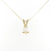 18KYG/K18YG ラビット アコヤパール ネックレス 5.3mm